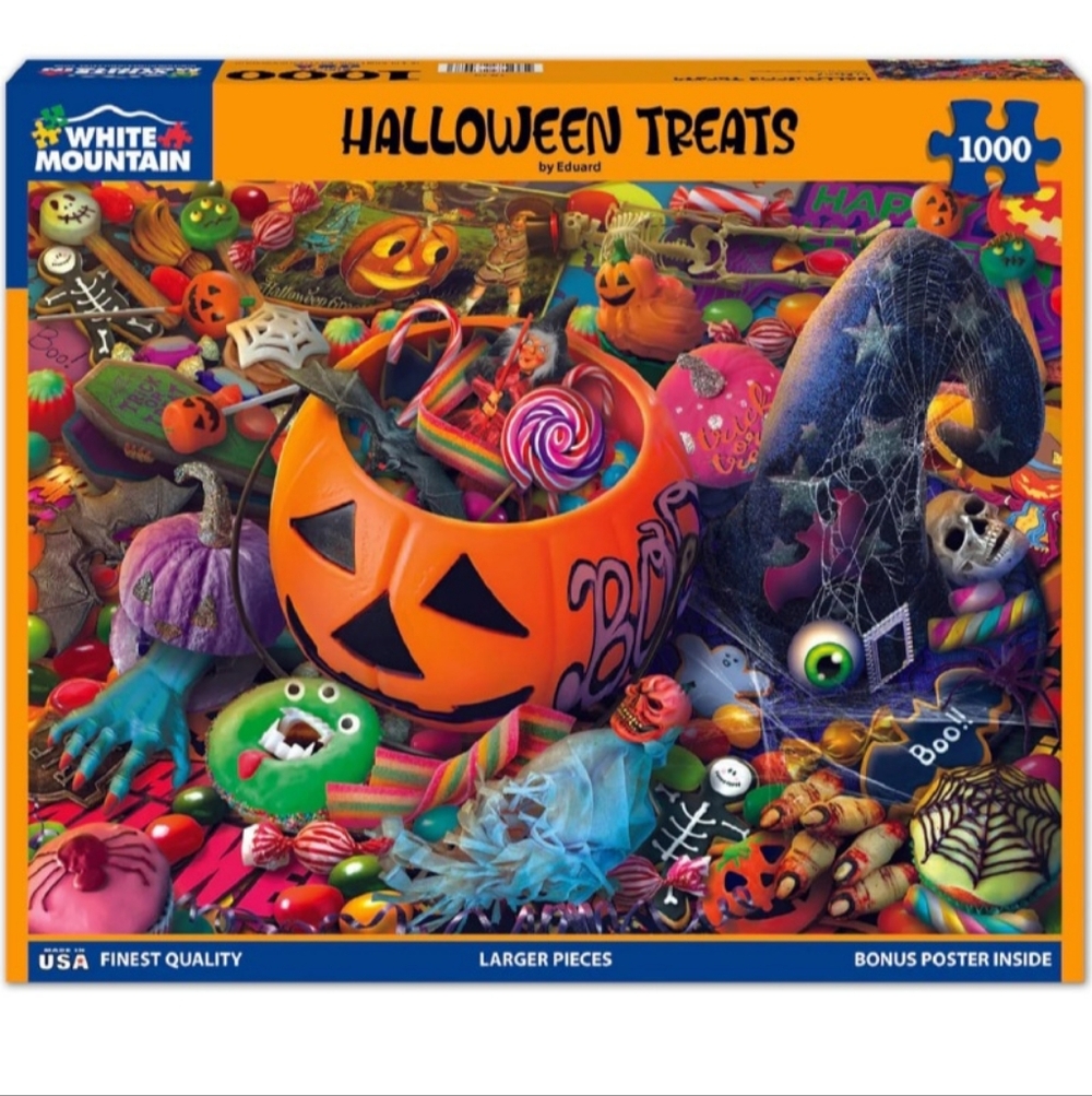 🧩 Jigsaw Puzzle 1000 pieces by White Mountain "Halloween Treats" 🎃 🍭🍬 🧩